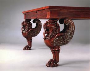 Mahogany Carved Lion Head Table Legs